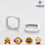 Сребърни обеци квадрат Carla - 5