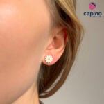 Сребърни обеци маргаритки Cecilia - 1