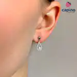 Сребърни обеци перли капки Fiamma - 1