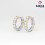 Сребърни обеци позлатени халки Cassandra - 4