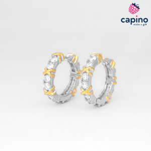 Сребърни обеци позлатени халки Cassandra - 4