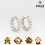 Сребърни обеци позлатени халки Cassandra - 5