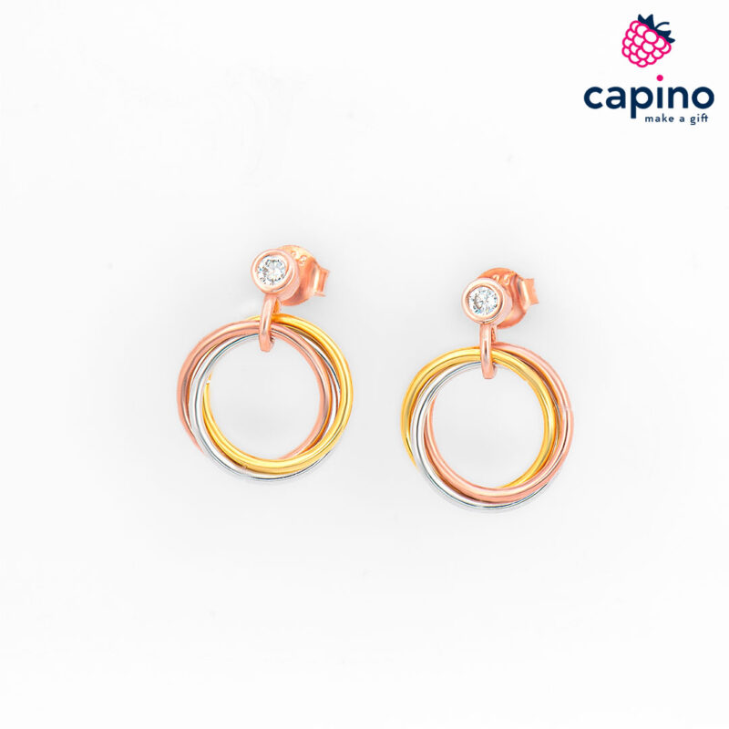 1124211 Сребърни обеци позлатени Rosina - 4 Сребърни обеци позлатени Rosina - 4