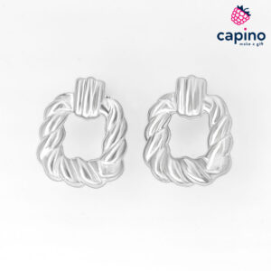 Сребърни обеци правоъгълник Mariella - 4