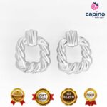 Сребърни обеци правоъгълник Mariella - 5