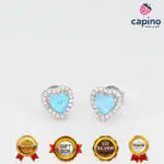 Сребърни обеци сърца Cristina - 4