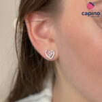 Сребърни обеци сърца Love Greca - 2