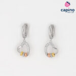 Сребърни обеци сърце Caterina
