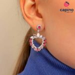 Сребърни обеци сърце Giuseppina - 1