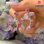 Сребърни обеци сърце Giuseppina - 2