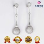 Сребърни обеци тенис ракети Romana - 3