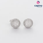 Сребърни обеци топчета Albina - 1
