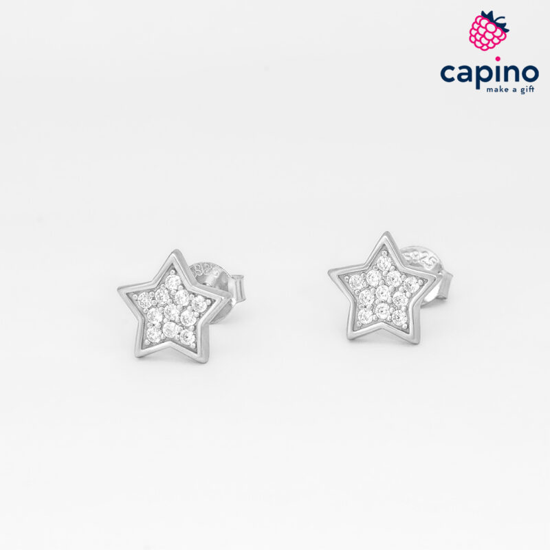 Сребърни обеци звездички Maria Sole - 3