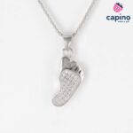 Сребърно колие бебешки крачета Elena