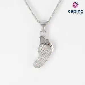 Сребърно колие бебешки крачета Elena