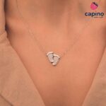 Сребърно колие бебешки крачета Lidia - 1