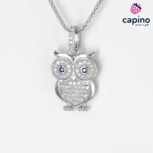 Сребърно колие бухалче Elvira