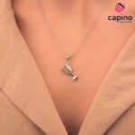 Сребърно колие чаша за вино Stefania - 2