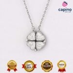 Сребърно колие детелина и сърца Karmen - 4