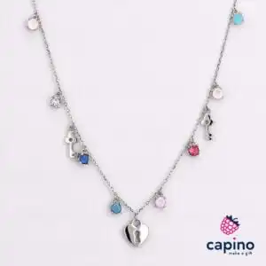Сребърно колие катинар с ключ Velina