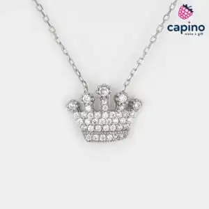 Сребърно колие корона Fabrizia