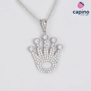 Сребърно колие корона Pina