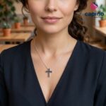 Сребърно колие кръст Fernanda - 5