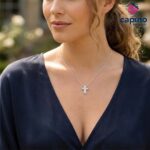 Сребърно колие кръст Valeria - 2