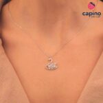 Сребърно колие лебед Renata - 2