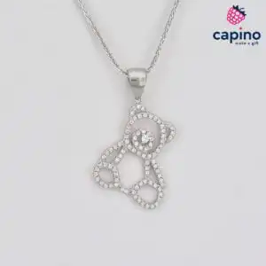 Сребърно колие мече Carolina