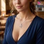 Сребърно колие мече Carolina - 4
