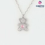 Сребърно колие мече сърце Graziella