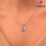 Сребърно колие пеперуди Diana - 1