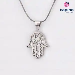 Сребърно колие ръката на фатима Aurora
