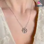 Сребърно колие сърца детелинка Plarry - 1