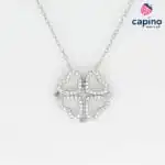 Сребърно колие сърца детелинка Plarry - 3