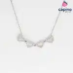 Сребърно колие сърца детелинка Plarry - 4