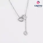 Сребърно колие сърца love Vreno