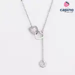 Сребърно колие сърца love Vreno - 2