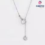 Сребърно колие сърца love Vreno - 3
