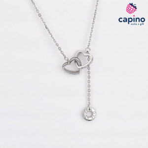 Сребърно колие сърца love Vreno