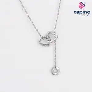 Сребърно колие сърца love Vreno