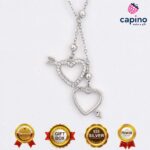 Сребърно колие сърца със стрела Rita - 3
