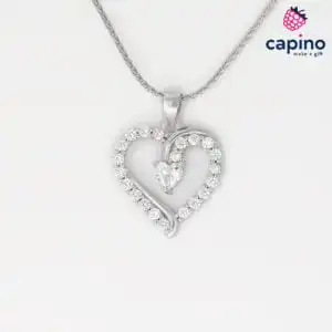 Сребърно колие сърце Adelasia