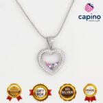 Сребърно колие сърце Alessandra - 1