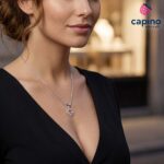 Сребърно колие сърце Alessandra - 3
