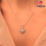 Сребърно колие сърце Annunziata - 2
