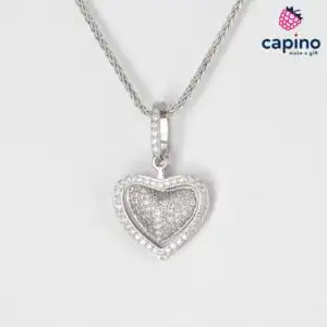 Сребърно колие сърце Annunziata