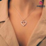 Сребърно колие сърце Giorgia - 1