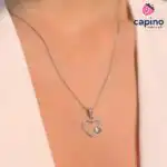 Сребърно колие сърце Giovanna - 2